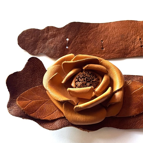 Handcrafted Artisan Leather Boho Women's Belt - Picture 2 of 13